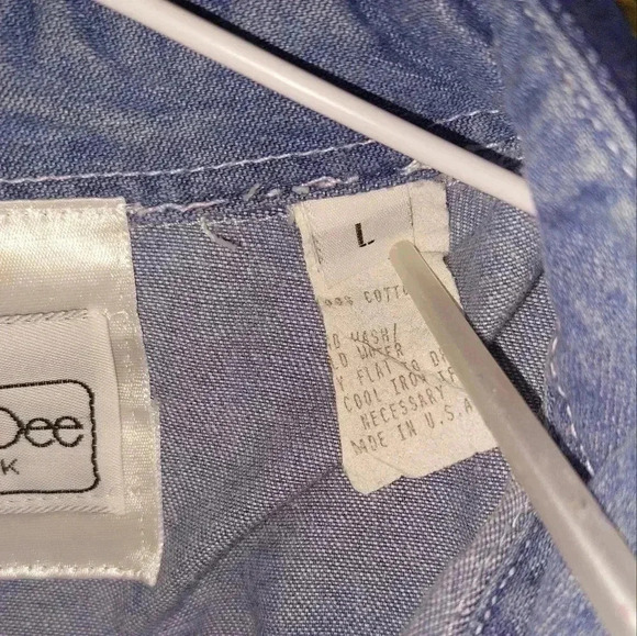 Clodia Dee denim Stars and Strips Shirt Size L - Picture 7 of 7